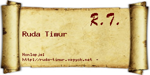 Ruda Timur névjegykártya